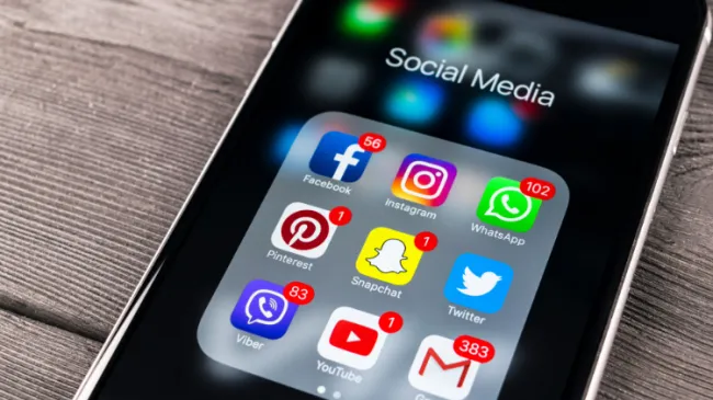 social media on phone